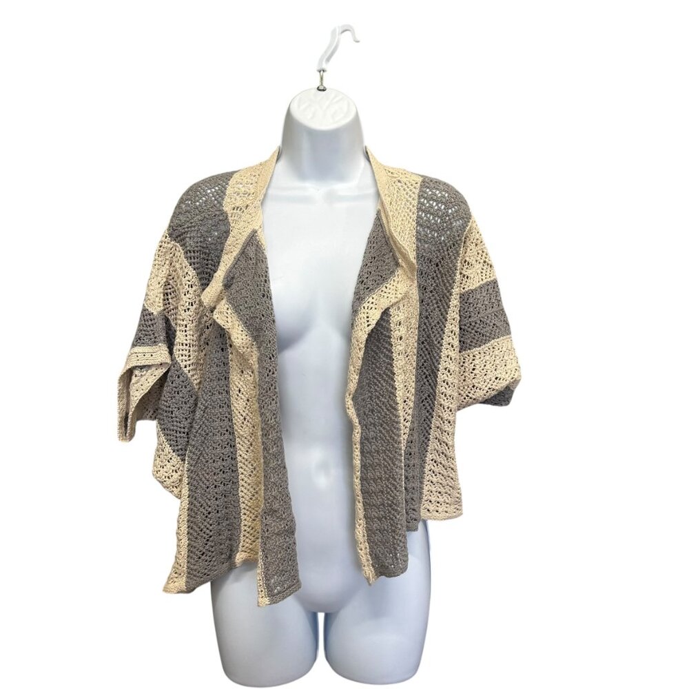 Route 66 Crochet Knit Shrug Boho Chevron Stripe XL